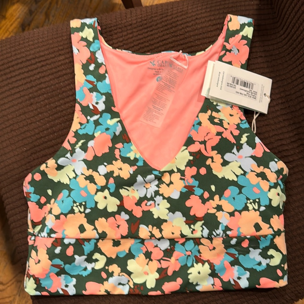 NWT Carve Designs floral bikini top